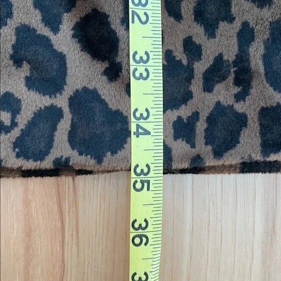Vintage Express Animal Leopard Print Knee Length Y2K Jacket Coat Medium 9/10 - Picture 7 of 14